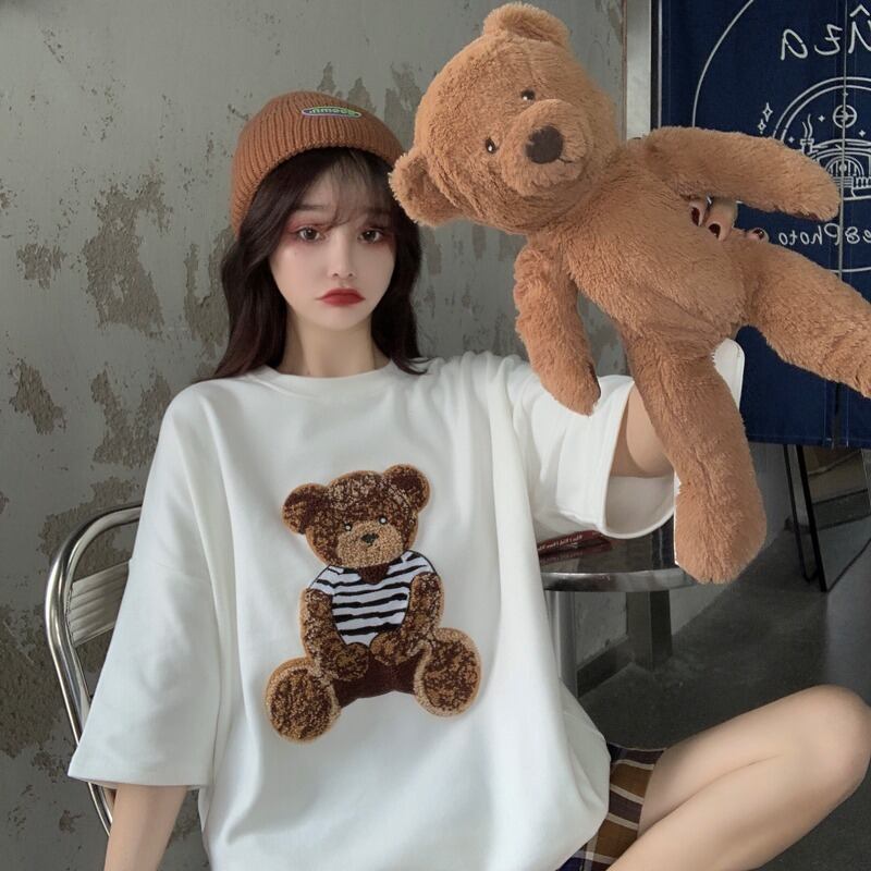 サマールーズ薄手シャツ トップス ロングラウンドネック半袖スリーブTシャツ ショート ハーフスリーブ 夏物 Oネック 試着室4683721907