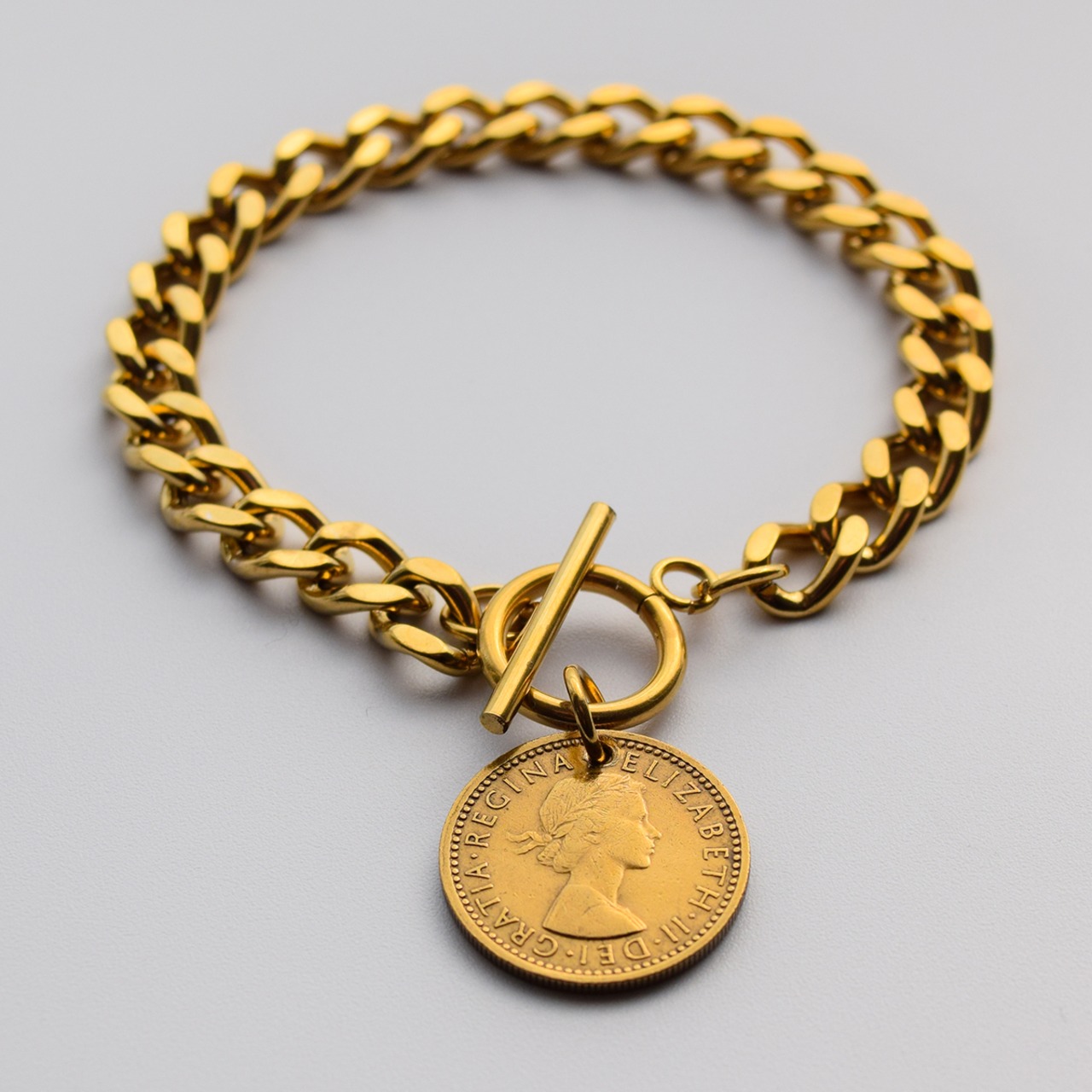 シックスペンス コインブレスレット（ゴールド）