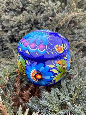 ペトリキウカ塗り　ジュエリーボックス（ティモシェンコ作）ウクライナ製