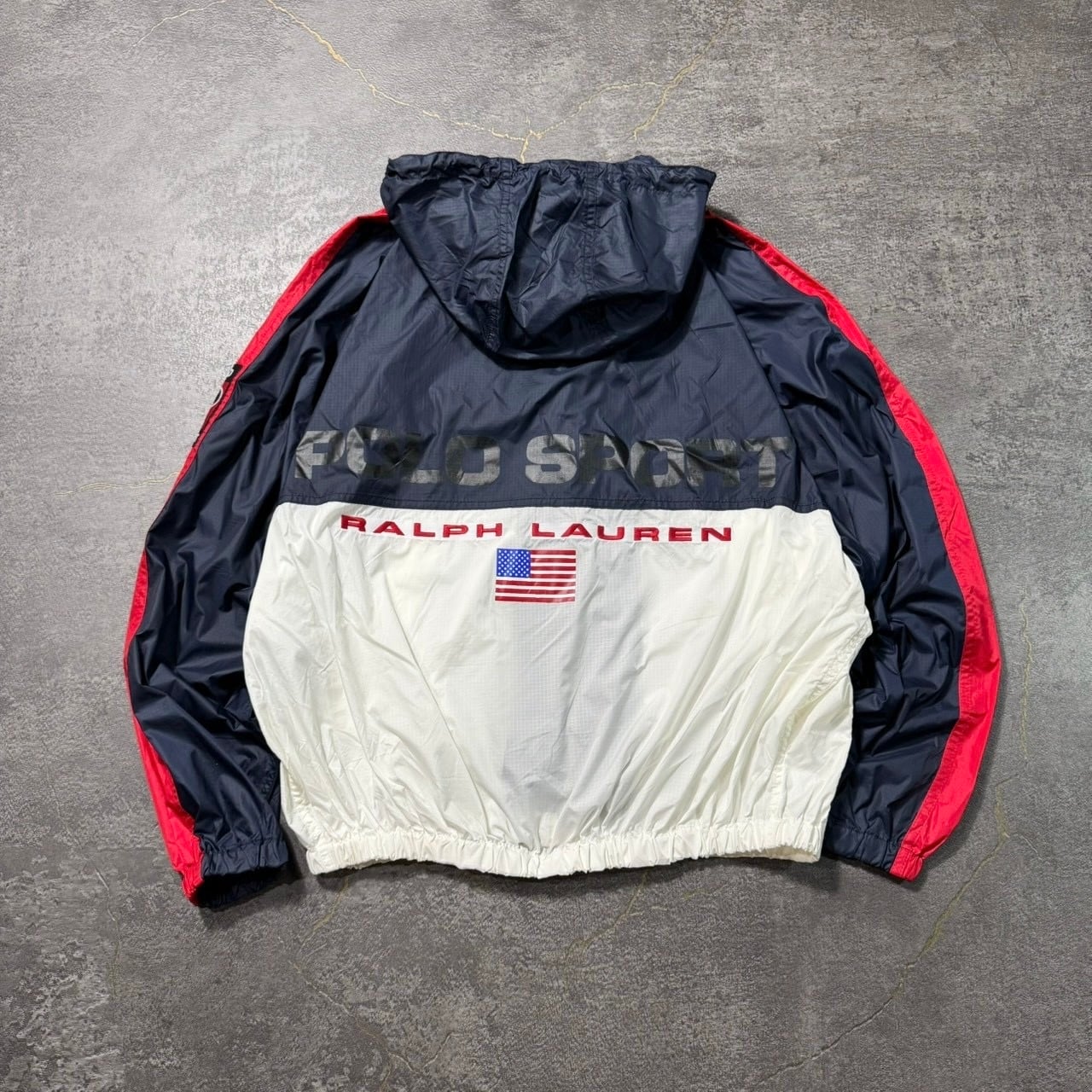 90s POLO SPORT Ralph Lauren nylon zip hoody M ポロスポーツ ラルフ