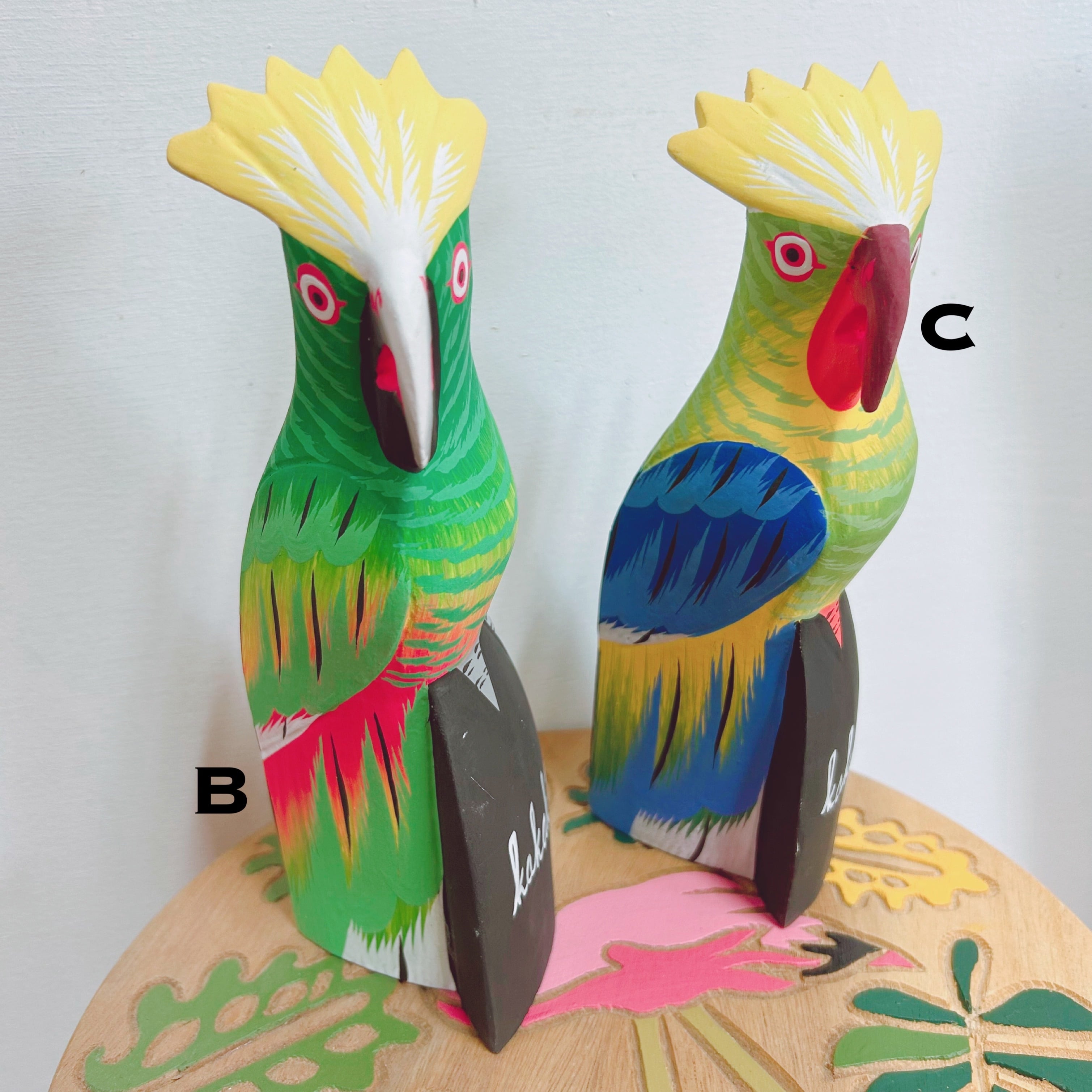 天然石鳥彫刻 おうむのつがい 【公式通販】