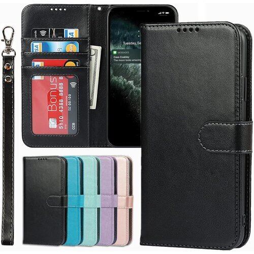 Xperia10 lll ケース 手帳型 Xperia xperia10iii ケース SO52B カバー ソニー エクスぺリア Xperia10 III 手帳型 エクスぺリア10 III スマホケース 携帯カバー case 適用 ストラップ 紐付き ストラップケース iCoverCase PUレザー マグネット 留め具 スマホケース カード収納 手帳型 カード入れ ストラップホール付き スプラット付き カードケース ブラック 1352