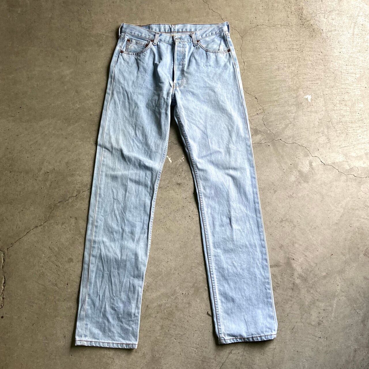 スペイン製 Levi S ユーロリーバイス 501 ストレート デニムパンツ ジーンズ メンズw34 古着 水色 デニムパンツ Cave 古着屋 公式 古着通販サイト