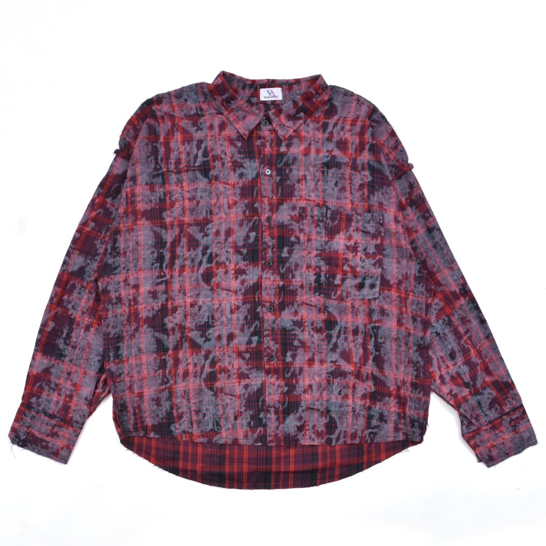 新作】DirtyダメージチェックBIGシャツ | VOLCAN&APHRODITE