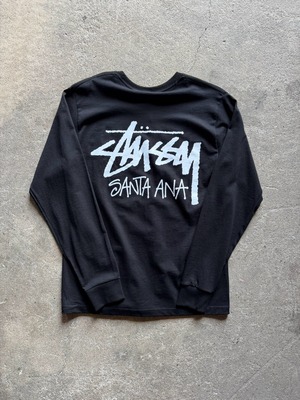 STUSSY STOCK SANTA ANA L/S TEE (black)