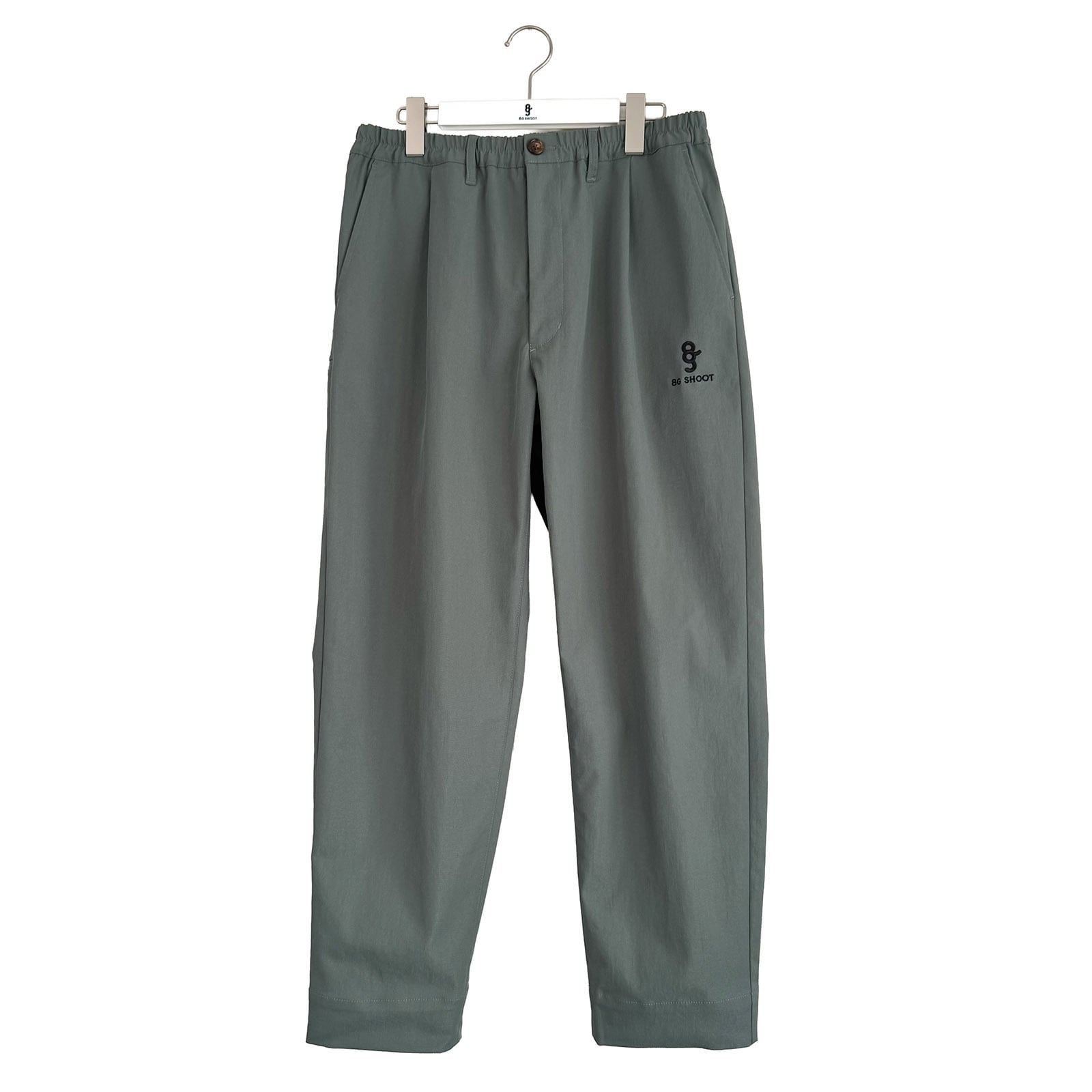 ONE TUCK STRETCH PANTS -SAGE GREEN-
