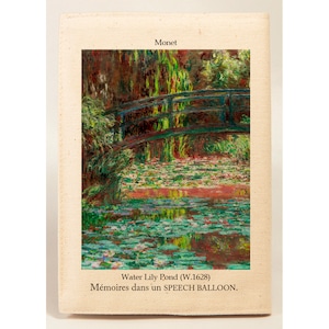 第6弾　アートシリーズ　モネ(monet)が描く日本の橋:WaterLilies(W.1628)　睡蓮のスピーチバルーンブックカバー　