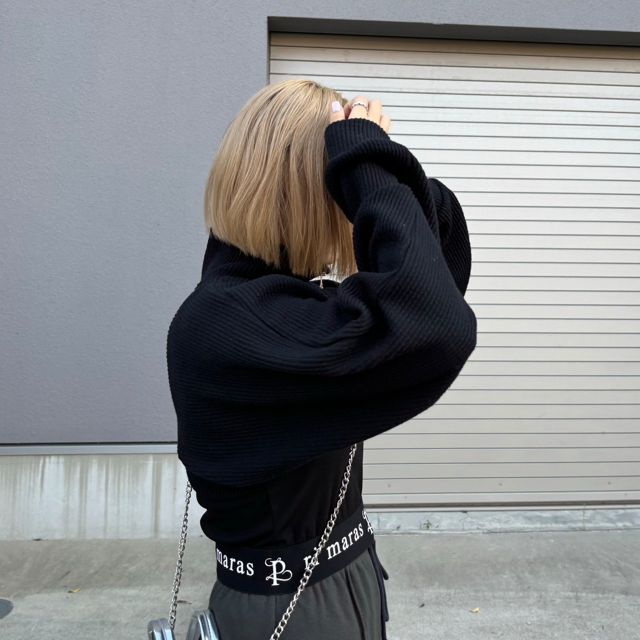 zipup fleece layer tops／black