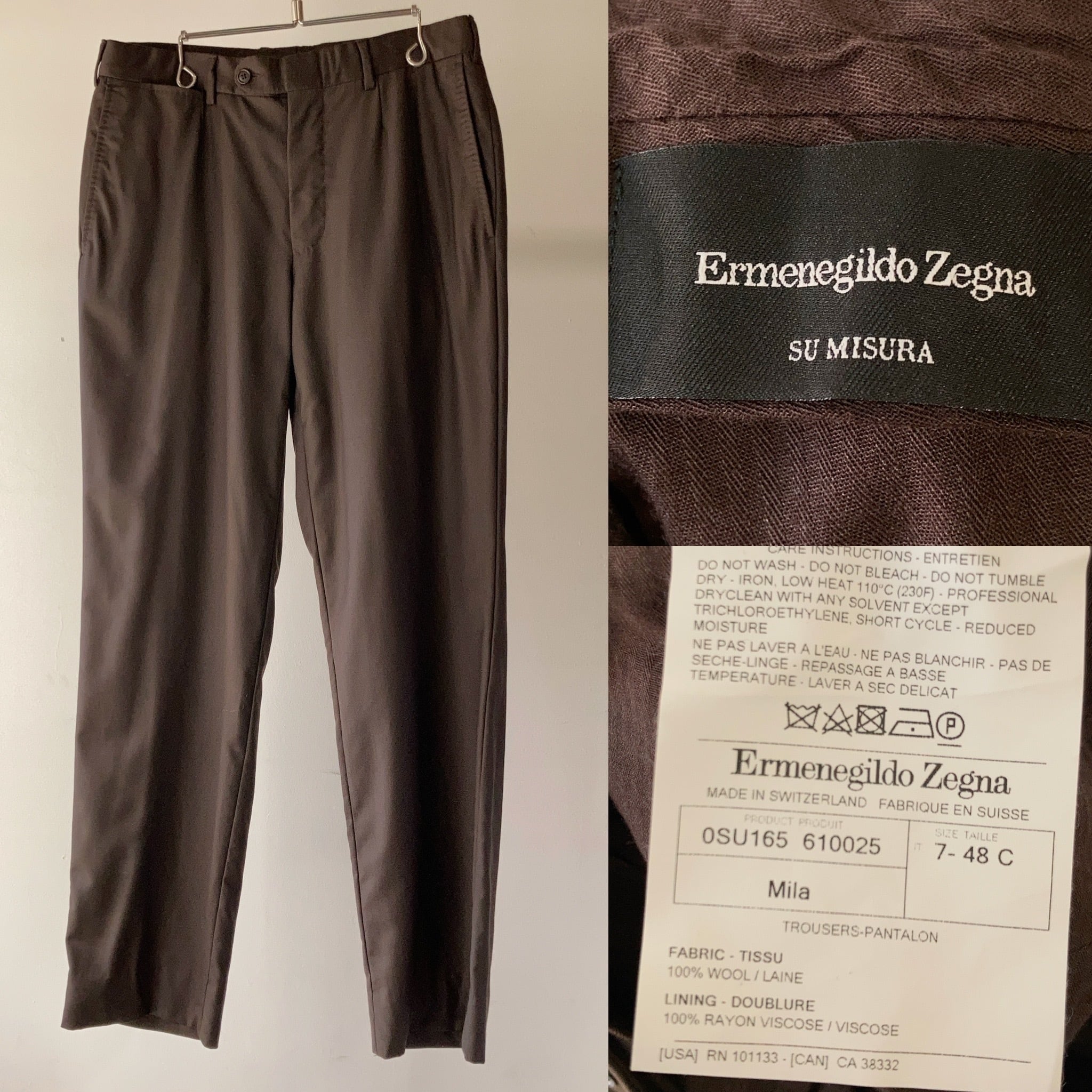 ハイブランド】Ermenegildo Zegna スラックスパンツ ダークブラウン ...