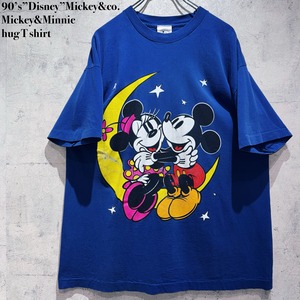 90’s”Disney”Mickey&co. Mickey&Minnie hug T shirt