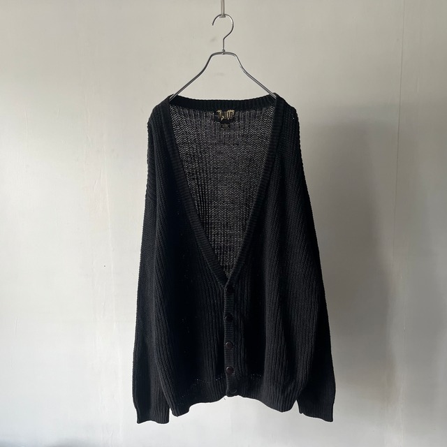 -FLUID- big size ramie×cotton knit cardigan