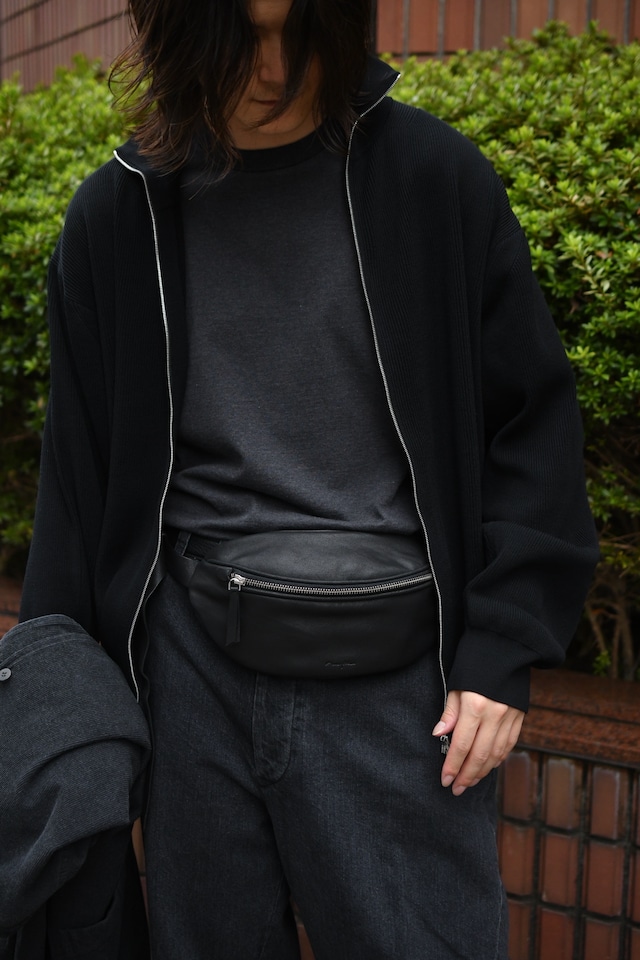 BATONER / HARD TWIST WOOL RIB DRIVERS KNIT (Black)