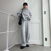裏起毛ハーフZIPショート丈PK/グレー
