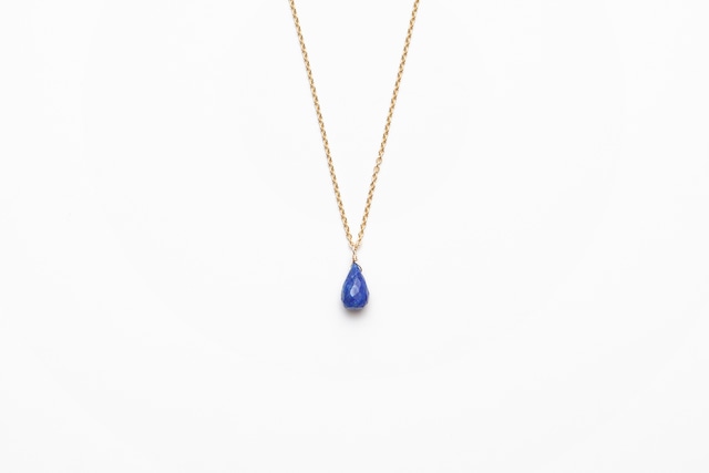 drop cut stone necklace - lapis lazuli