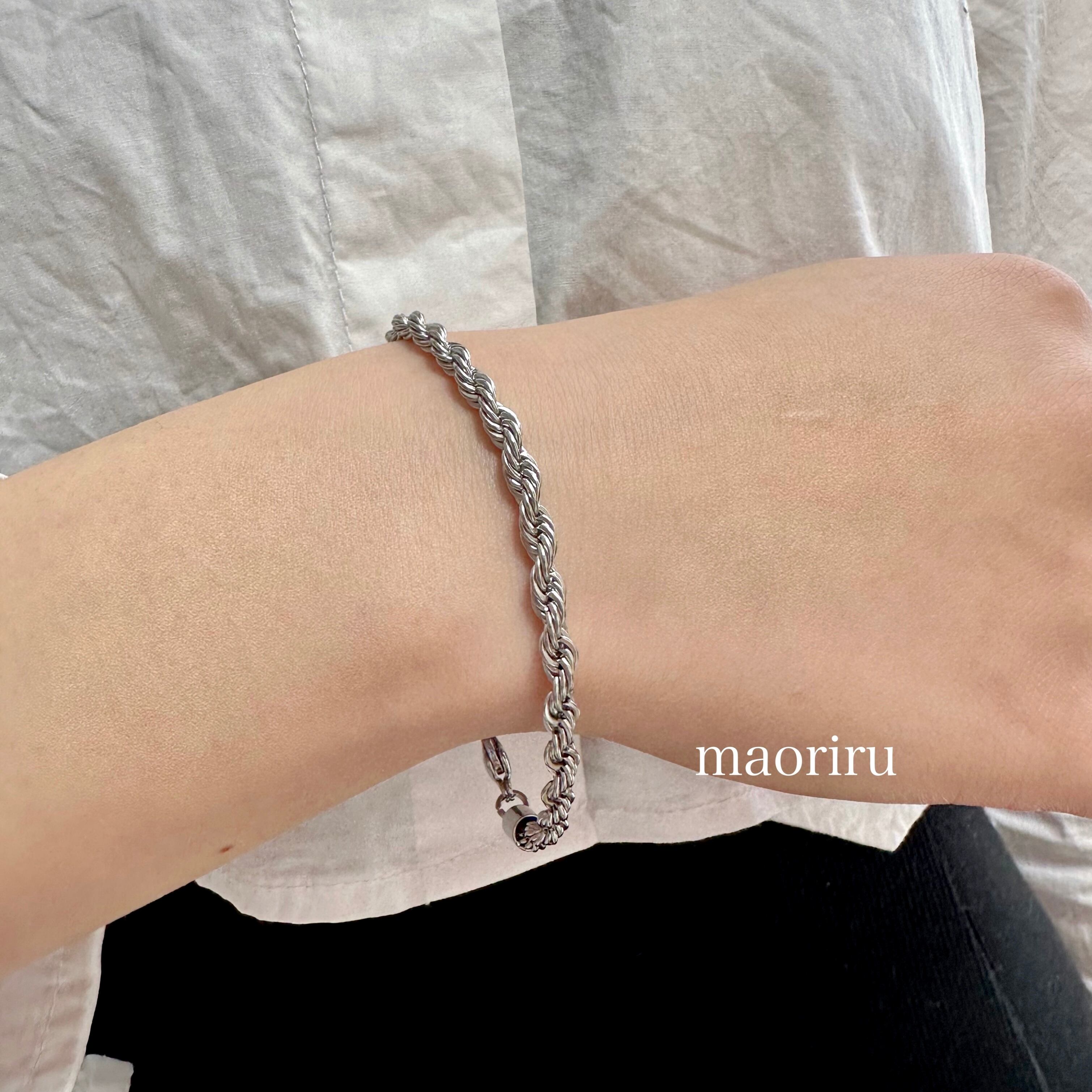 金アレ対応 316L ツイストチェーンブレスレット (069)