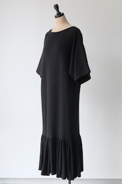 Vuokko ribbed jersey frilled hem dress