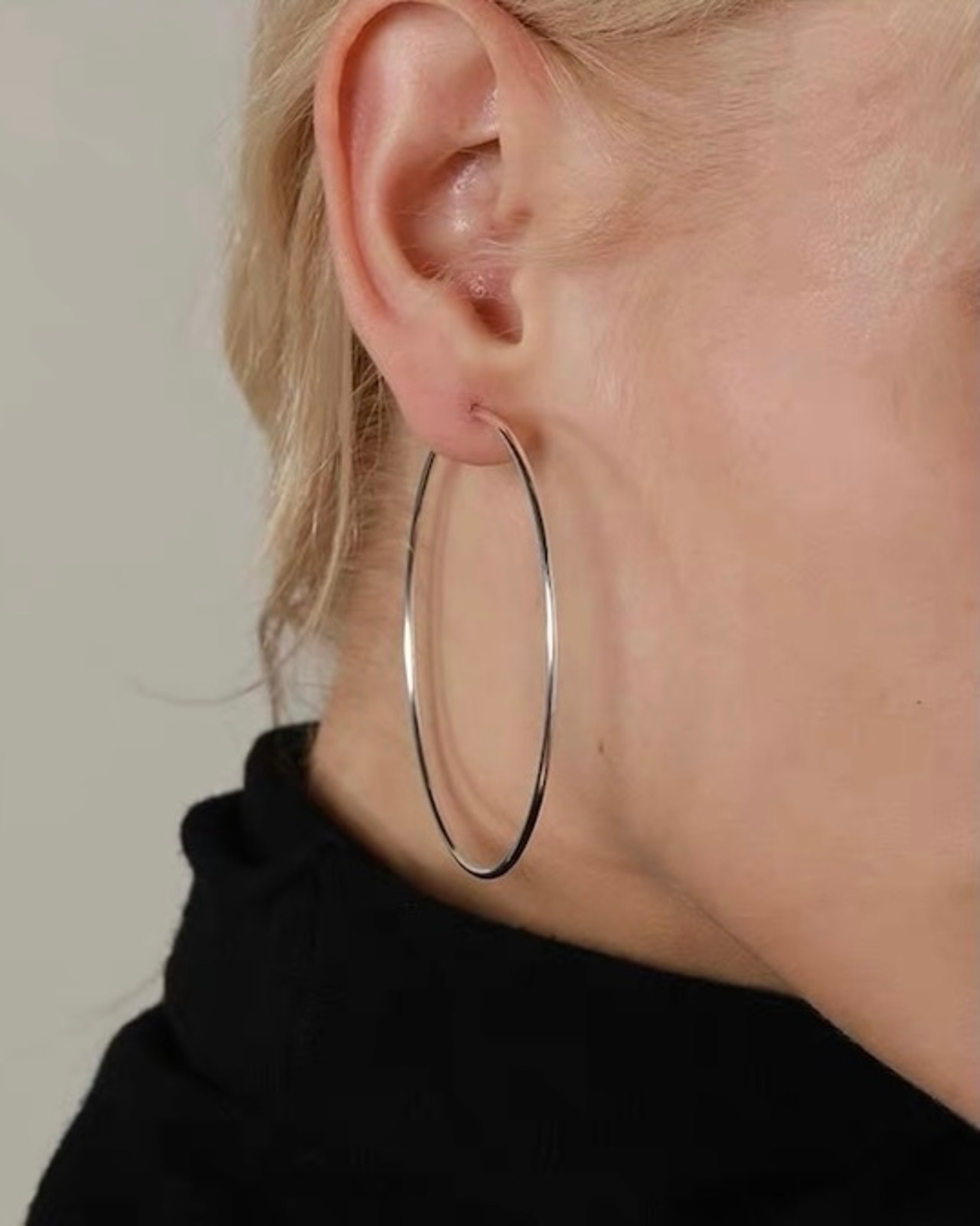 S925 silver/gold BIG hoop pierce (P192)