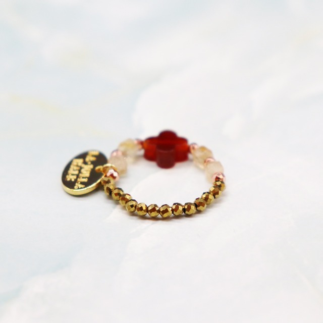 【Like a Honey Candy】シトリン×カーネリアン×ゴールドヘマタイト リング