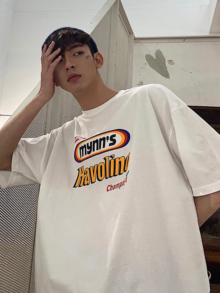 全3色 Tシャツ カットソー プリント カジュアル シンプル