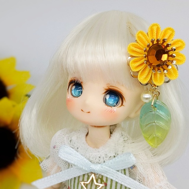 ひまわりのヘアアクセサリー オビツ11 Obヘッド あまむす ミニスウィーツドール 四季花堂 旧hanairo Komachi
