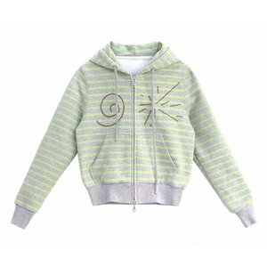 [Innomoood] Grape Striped Short Hooded Jacket