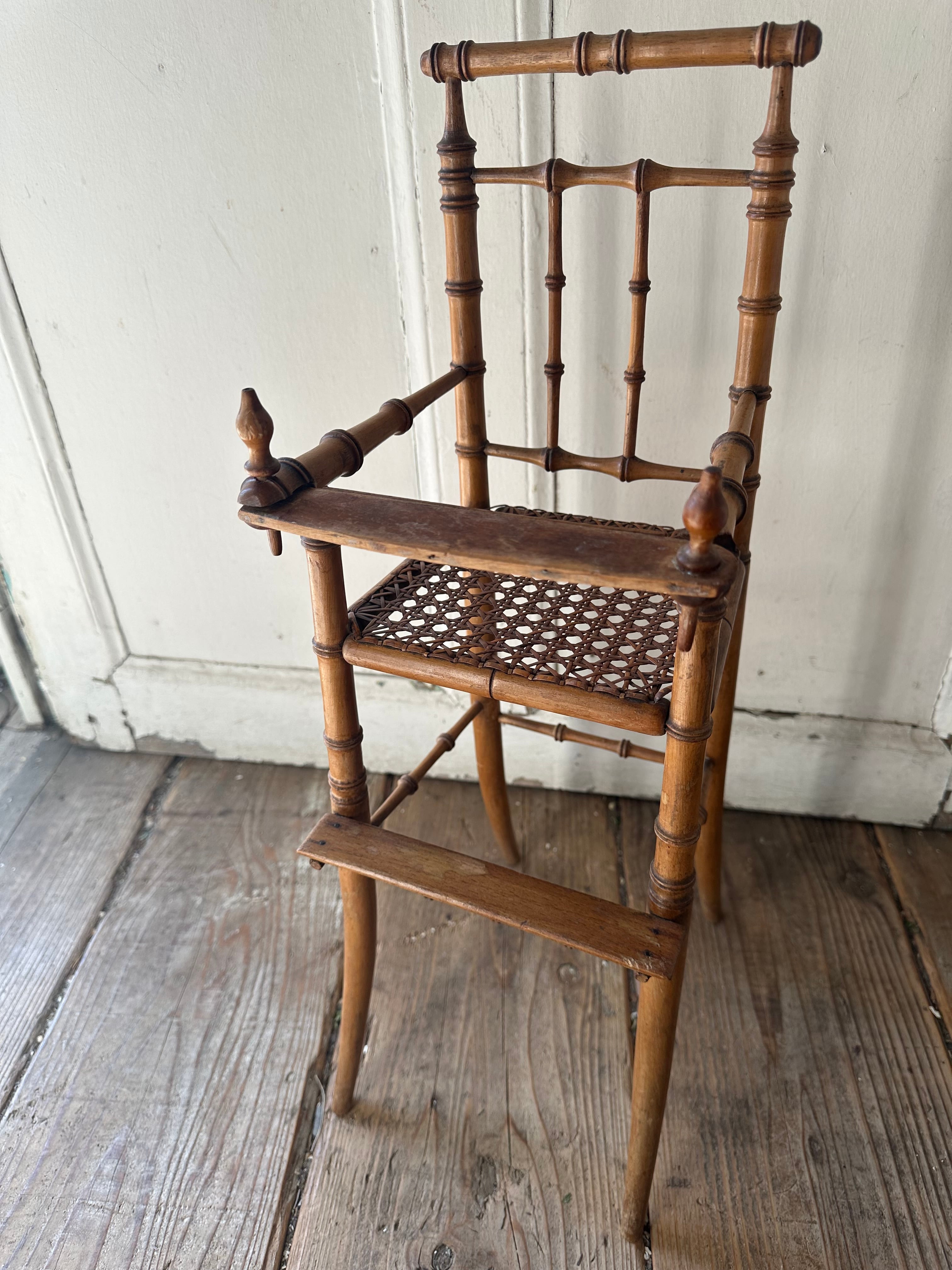 海外　購入品　アンティーク　ハイチェア ドール用ハイチェア | Brocante de La Cocotte （フランスアンティーク