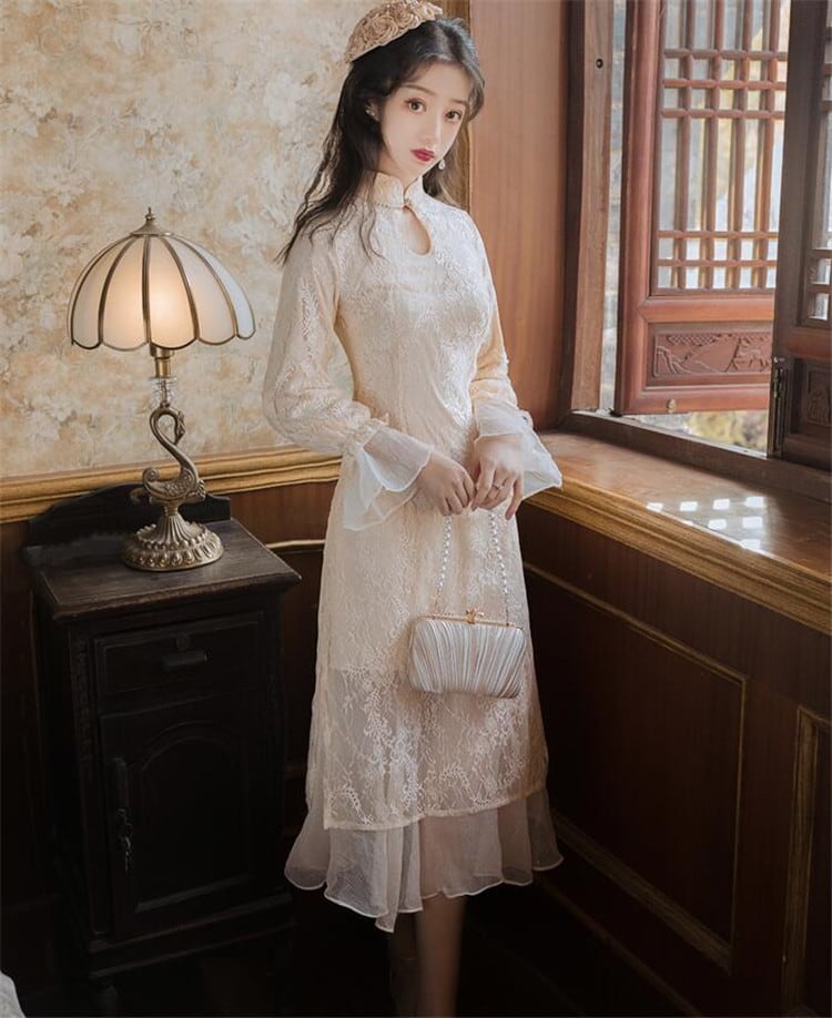 魅力100%★フレンチ ヴィンテージ sweet系 チャイナドレス ファッション 気質 デザインセンス デイリー