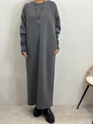 【CLOCHE】リブ袖ダンボールワンピース