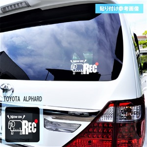 ひつじ　オリジナル　カメラ　ドラレコ　ドライブレコーダー　ステッカー　カッティングシートひつじ　REC　撮影中　搭載車　車載カメラ　あおり運転防止　防犯　かわいい　シンプル　防水　耐水