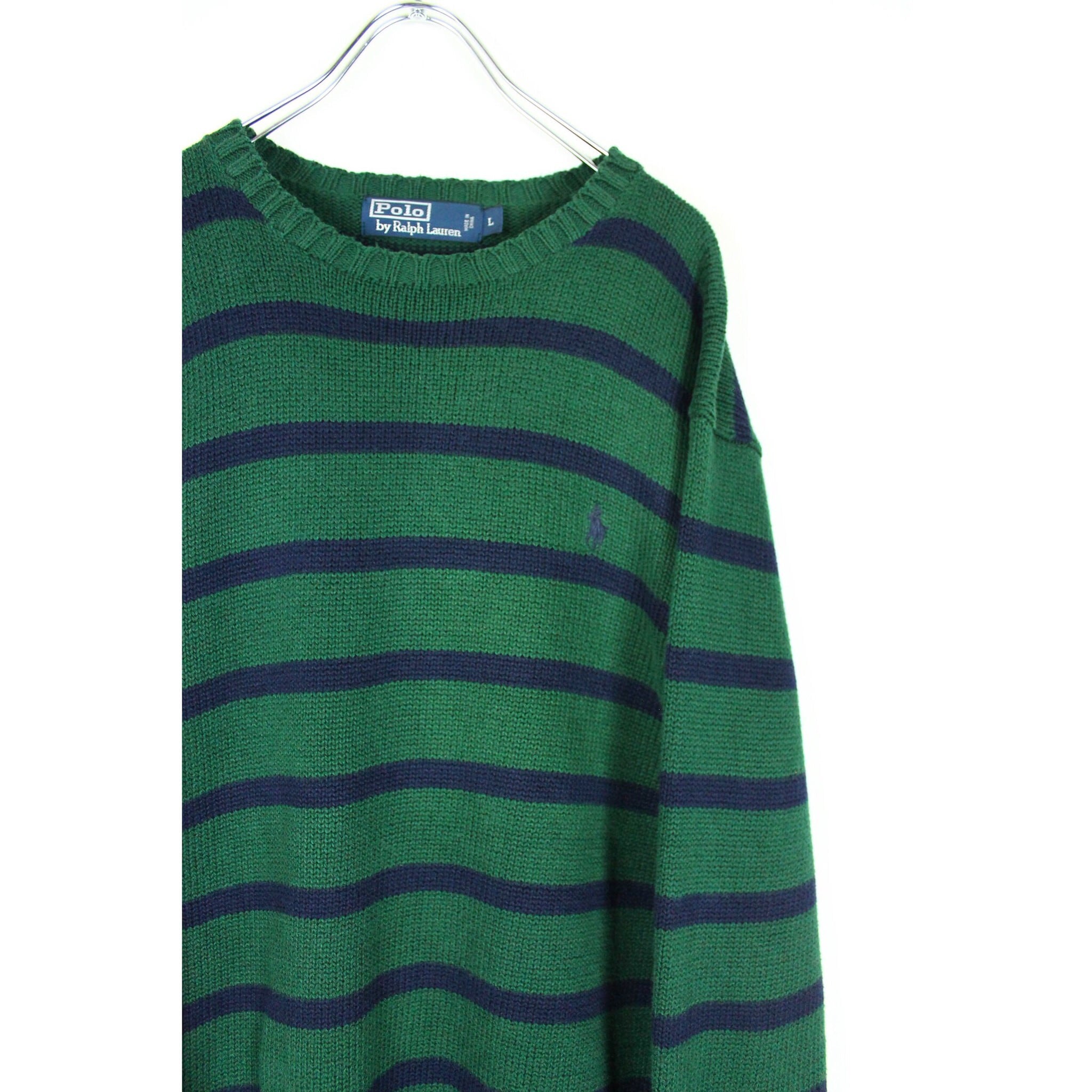 Polo by Ralph Lauren コットンボーダーニットセーター 【FF-0674】 | cv