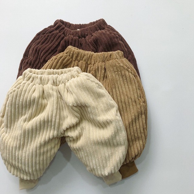 【BABY&KID】冬作コーデユロイ裏ボアパンツ