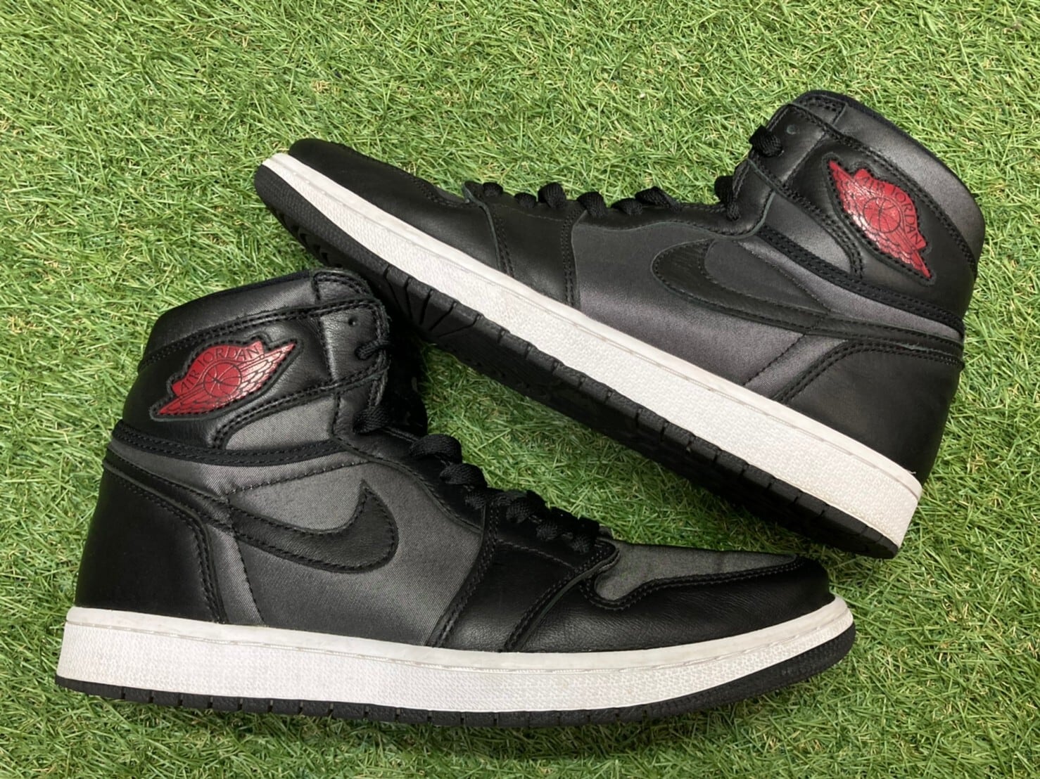 NIKE AIR JORDAN 1 RETRO HIGH OG BLACK SATIN 27.5cm 555088-060  