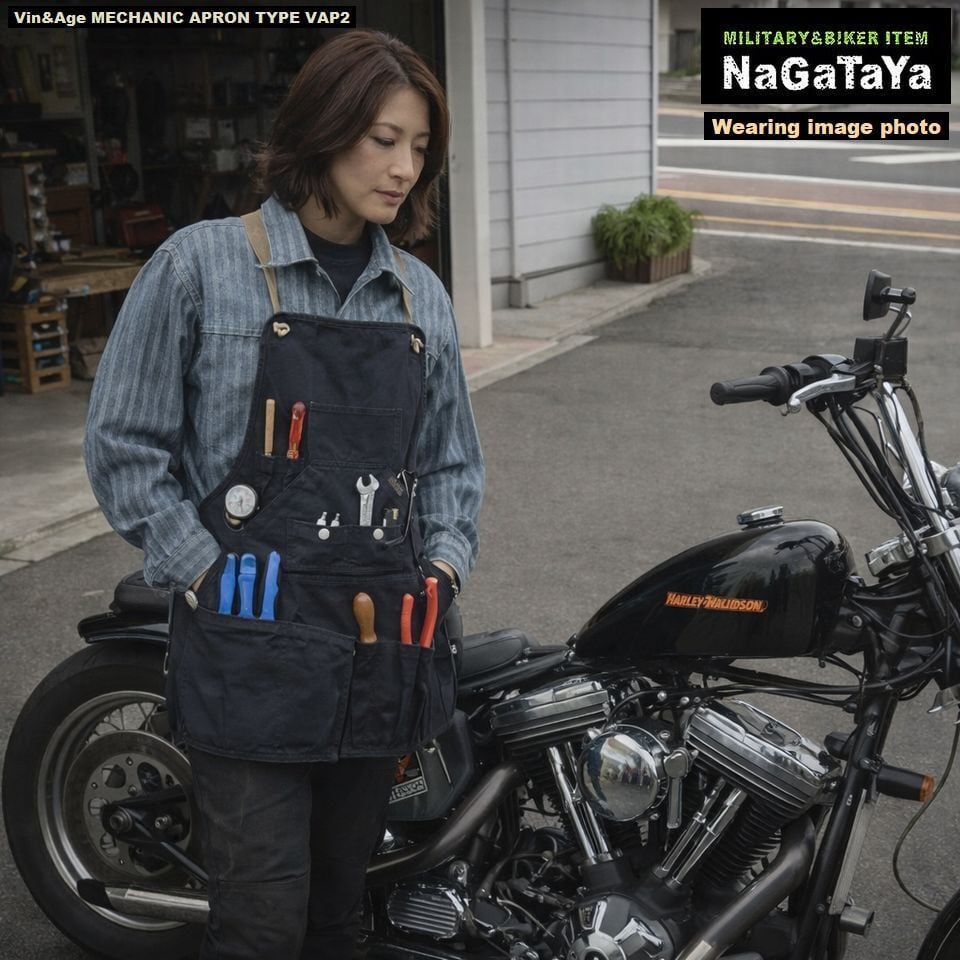 Vin&Age ヴィンアンドエイジ MECHANIC APRON コットンツイル