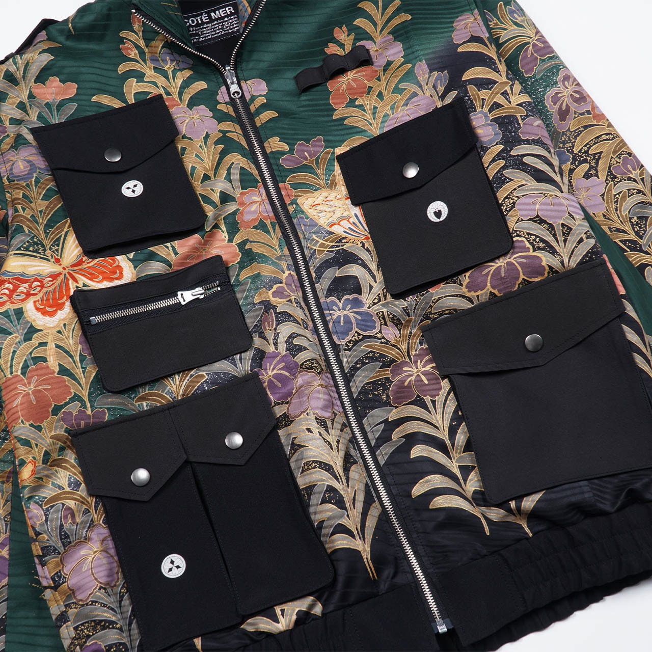 【BJK-M0020】Lsize再構築カーゴ着物ボンバー  KIMONO CARGO BOMBER JACKET