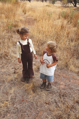 【即納/送料無料】twin collective / Farrah Flare Overall - Brown Cord-