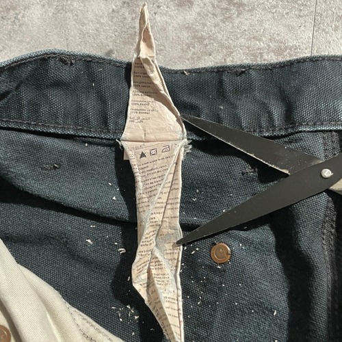 10s ブラック ダブルニー Carhartt B136 BLK W33 詳細写真12