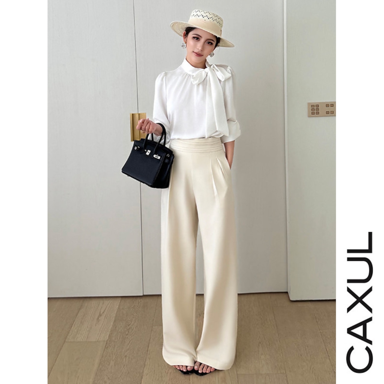 Pleated Waist Wide-Leg Pants/2color