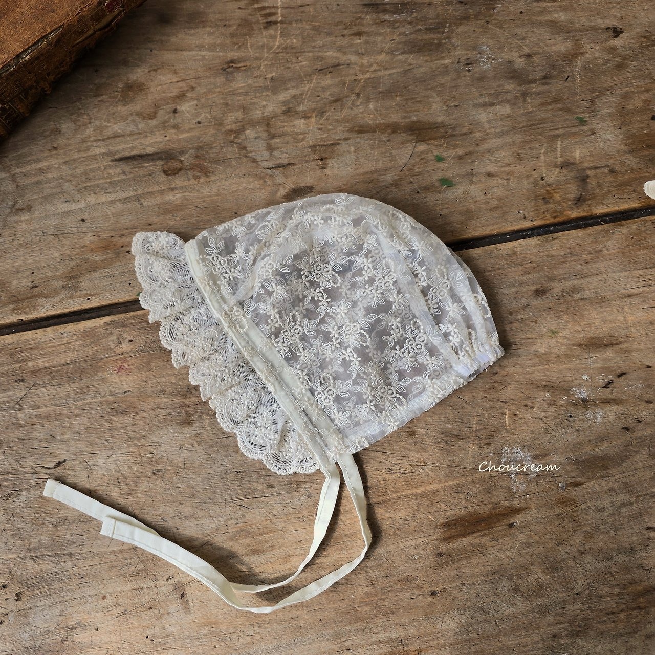[choucream] Lace Frill Bonnet / [슈크림] 레이스프릴보넷