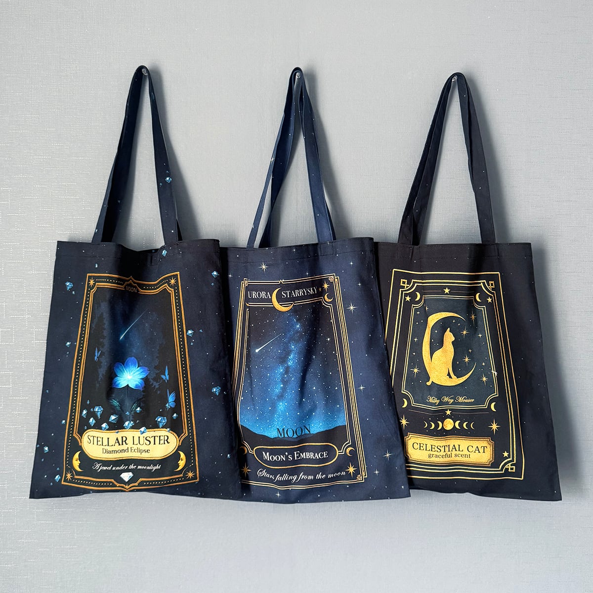 全3種】星空香水瓶 ラベル柄 トートバッグ | LALA CloveR.幻想的雑貨屋
