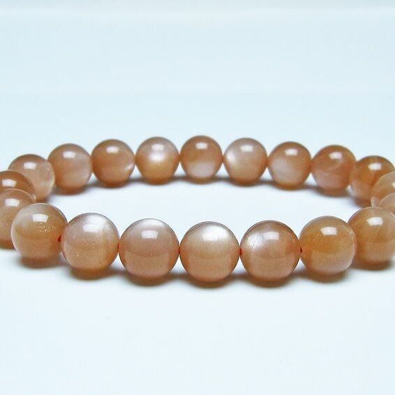 オレンジムーンストーン ブレスレット 10mm 一点物 メール便可 [M便 1/10] 111-48588