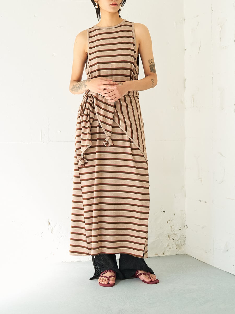 【TK】455.YENN / イエン STRIPE JERSEY DRESS(ベージュ、ネイビー) Y262-51049