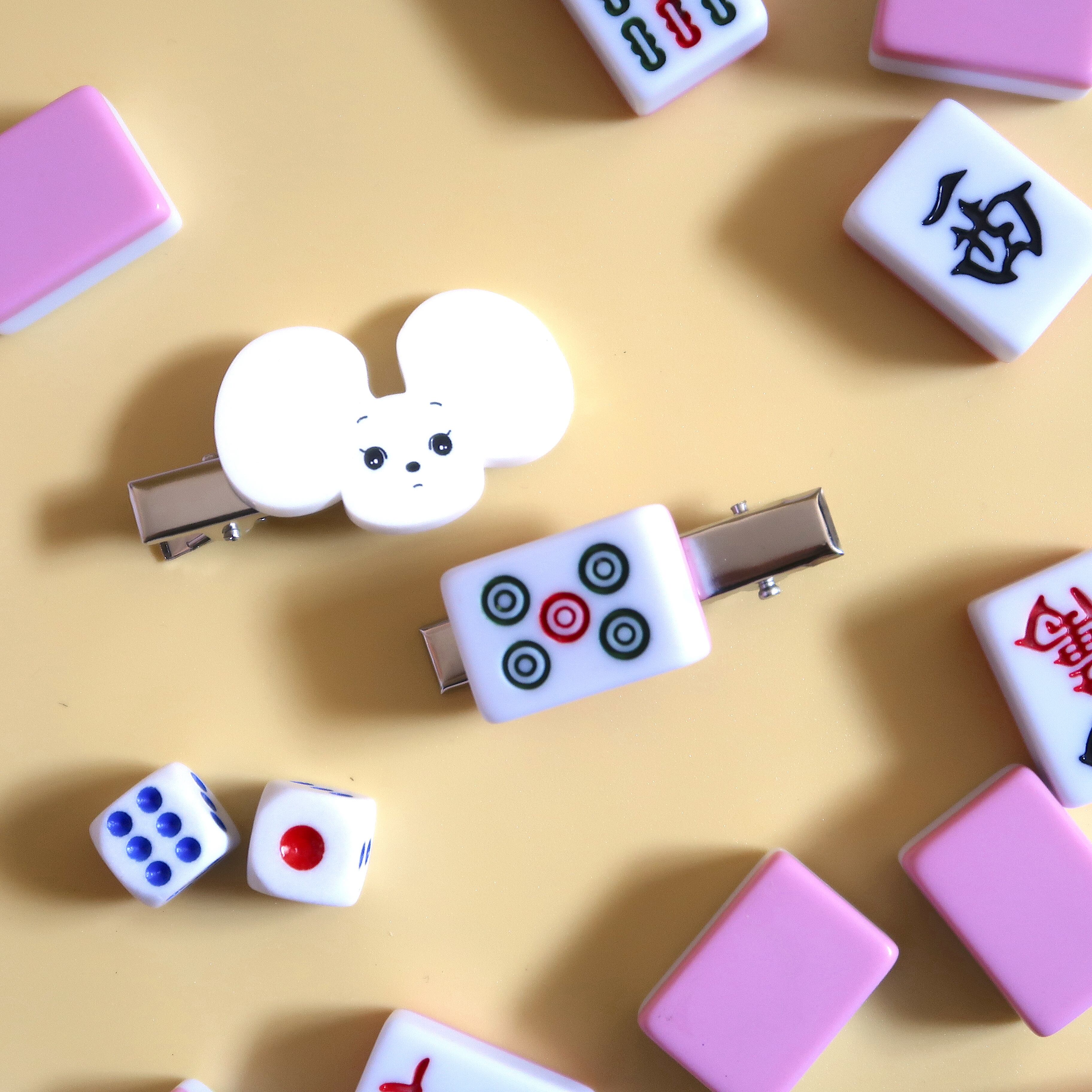 SHIRATAMA GAMES・麻雀牌ヘアクリップ