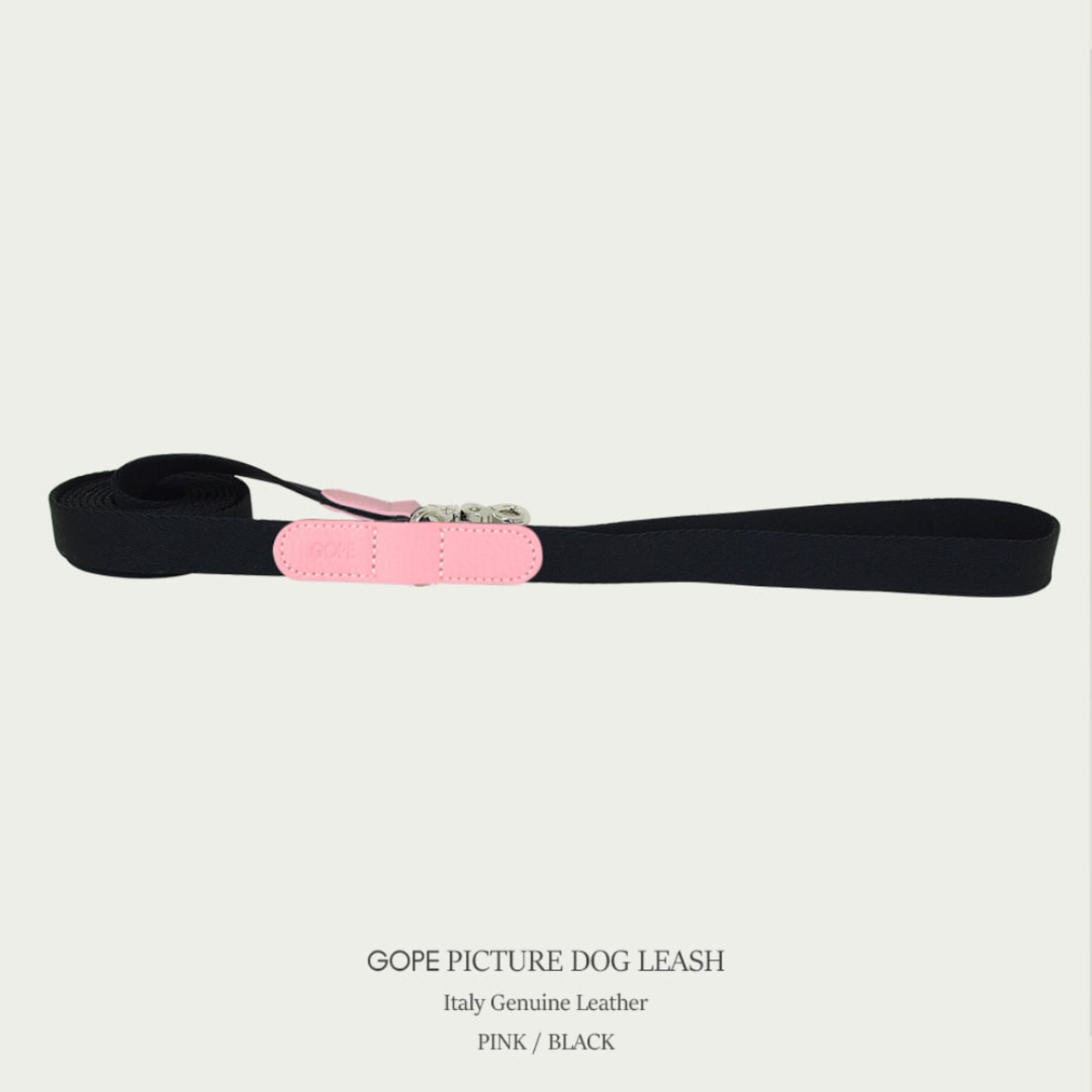 【予約】[ GOPE ] Picture Dog Leash｜Pink × Black - 2