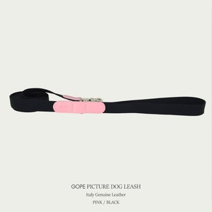【予約】[ GOPE ] Picture Dog Leash｜Pink × Black