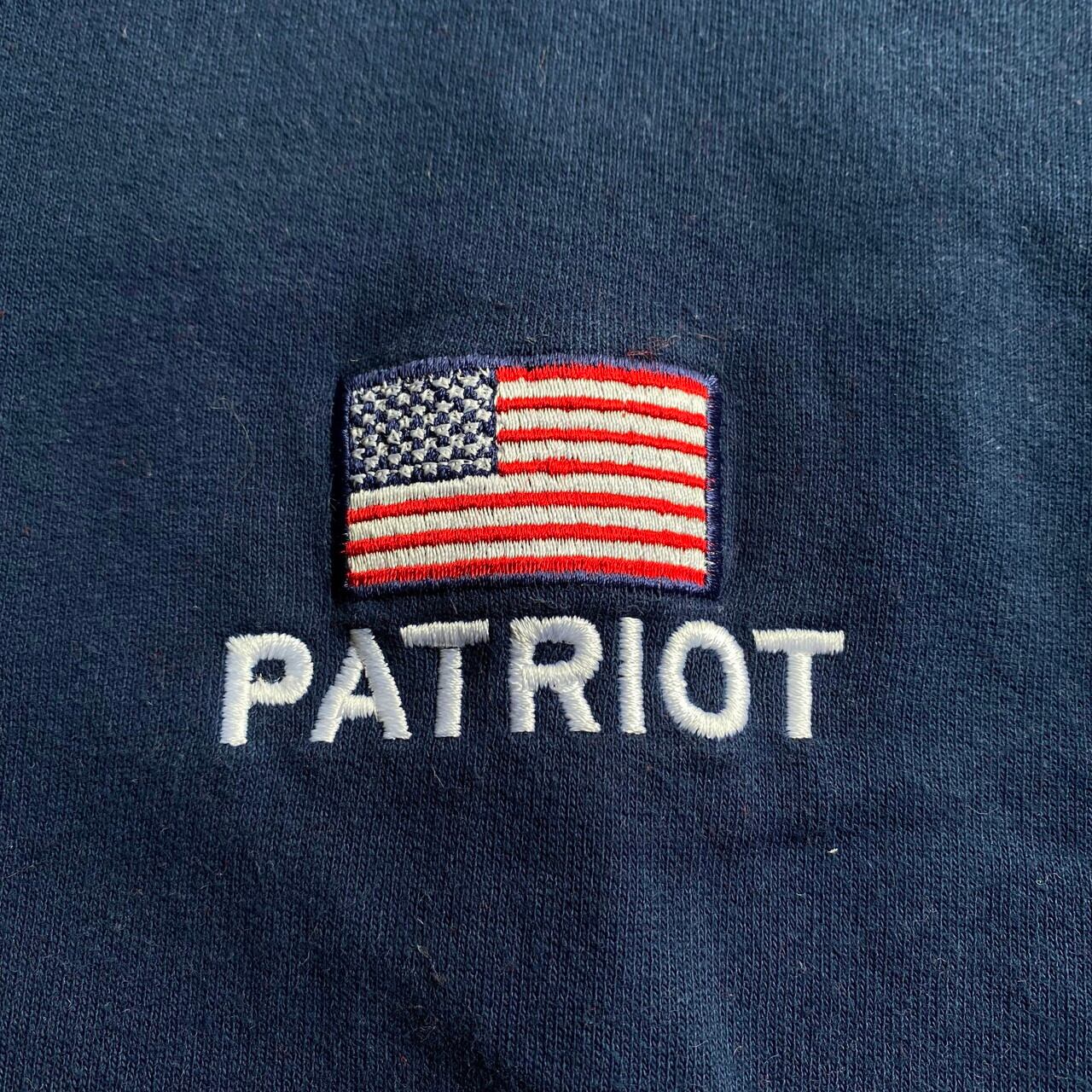 ハーフジップ 刺繍スウェット USA 星条旗 アメリカ 紺 ビッグサイズ