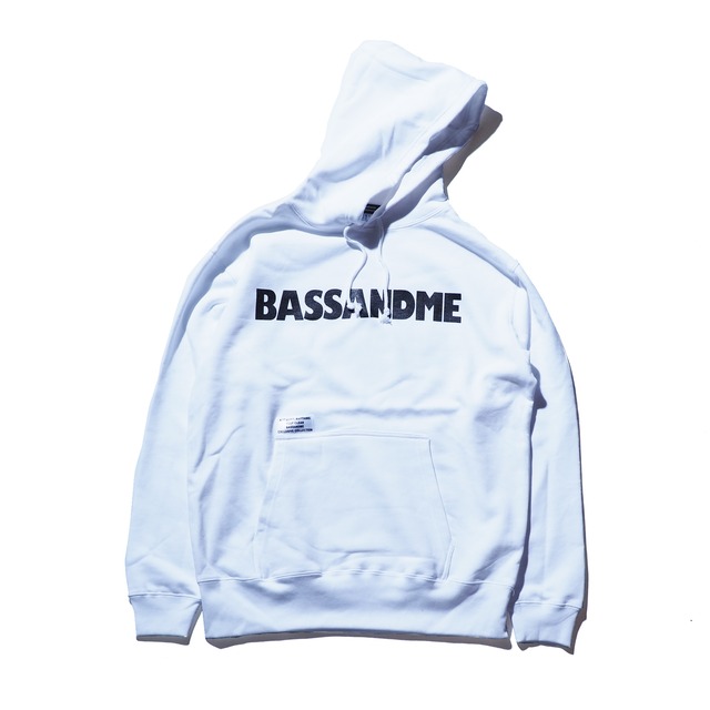 bassandme 10OZ HOODIE ”LOGO” TYPE-WHITE