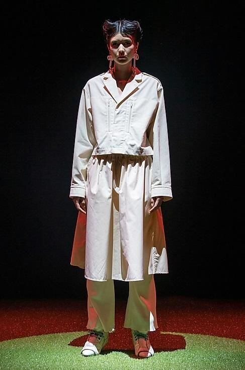 NON TOKYO / LAYERED RIB PANTS (WHITE) | IAAAM ONLINE STORE