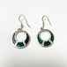 Vintage 950 Silver Inlaid Crushed Malachite Pirced Earrings Made In Mexico