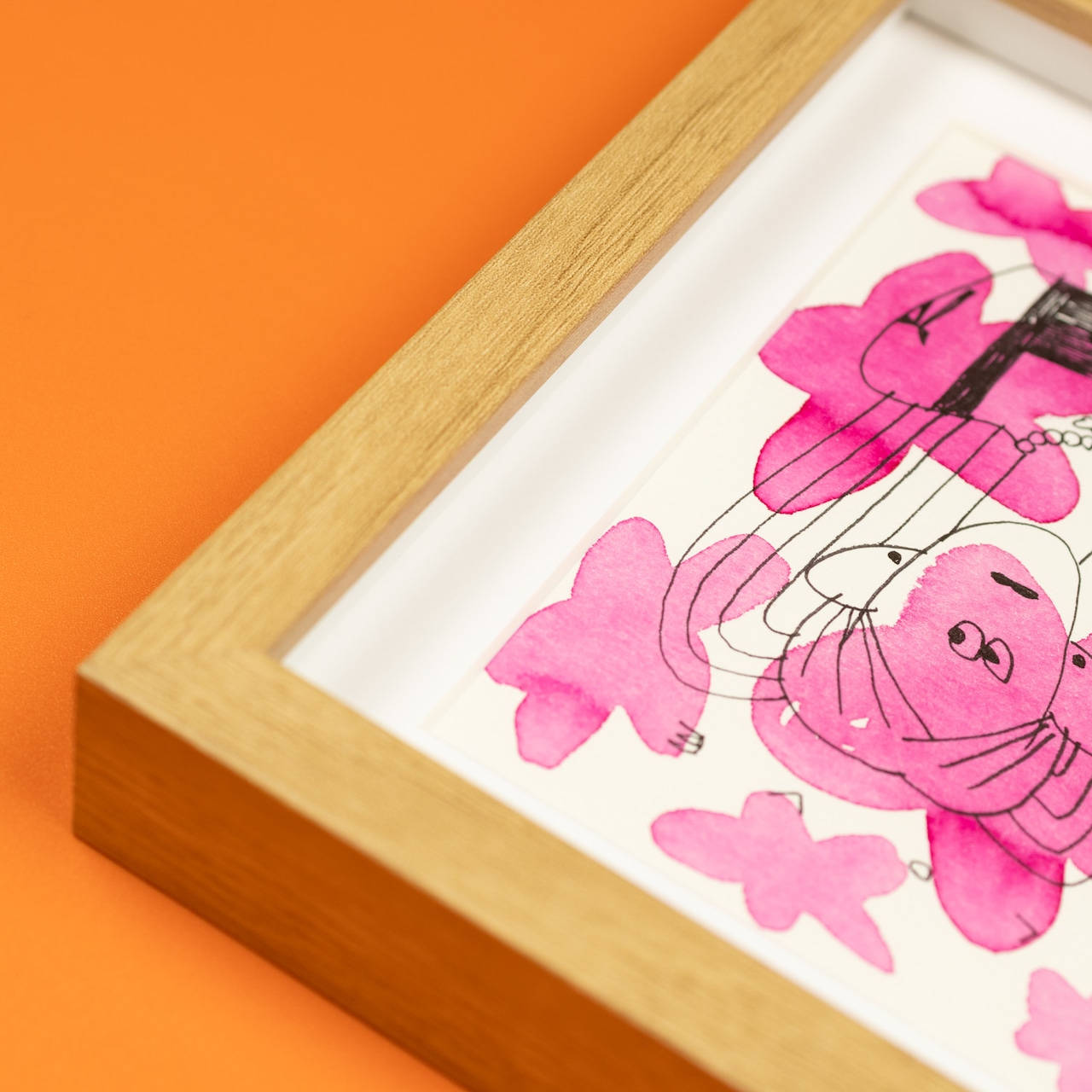 < ナガシまモモ > 原画作品(額付き)「LOVE」