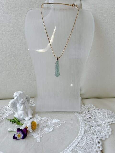 翡翠 ミャンマー産 ネックレストップ k18 サファイヤ ダイヤ 最高品質 5A 鑑定書付き